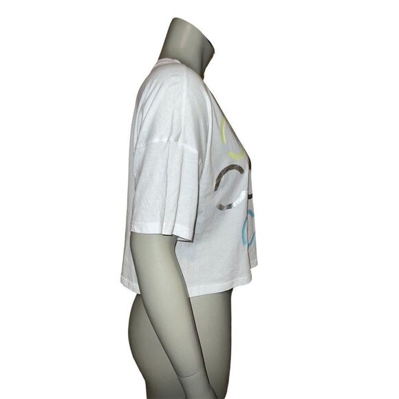Calvin Klein Performance White Sliced Logo Cropped T-Shirt Women's Plus XXL NWT - Picture 4 of 8
